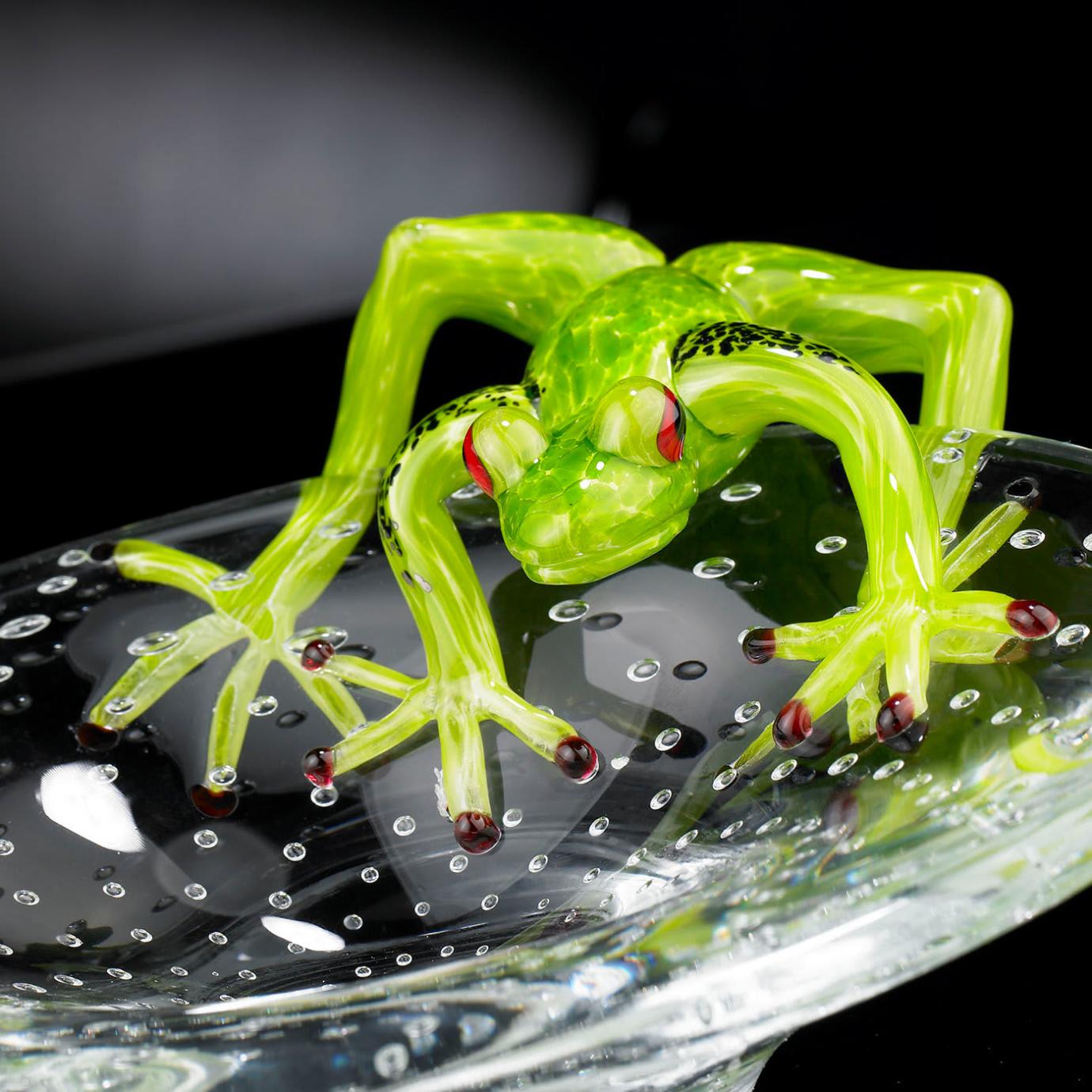 Glass Bowl with Frog Detail