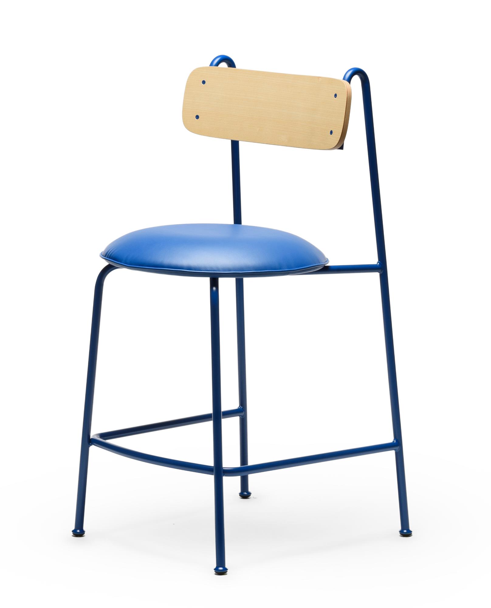Lena Blue Ash Wood Bar Chair