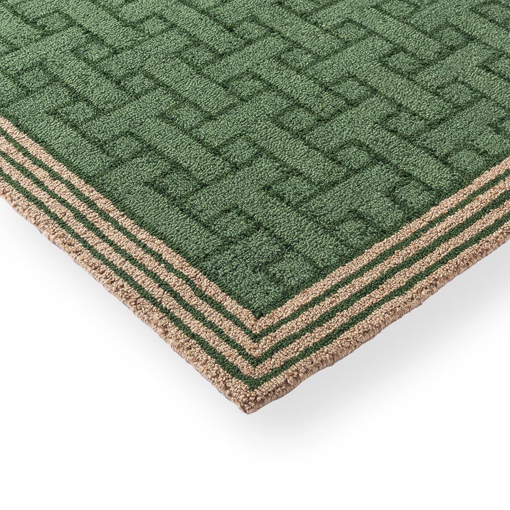 Monogram Green Outdoor Rug