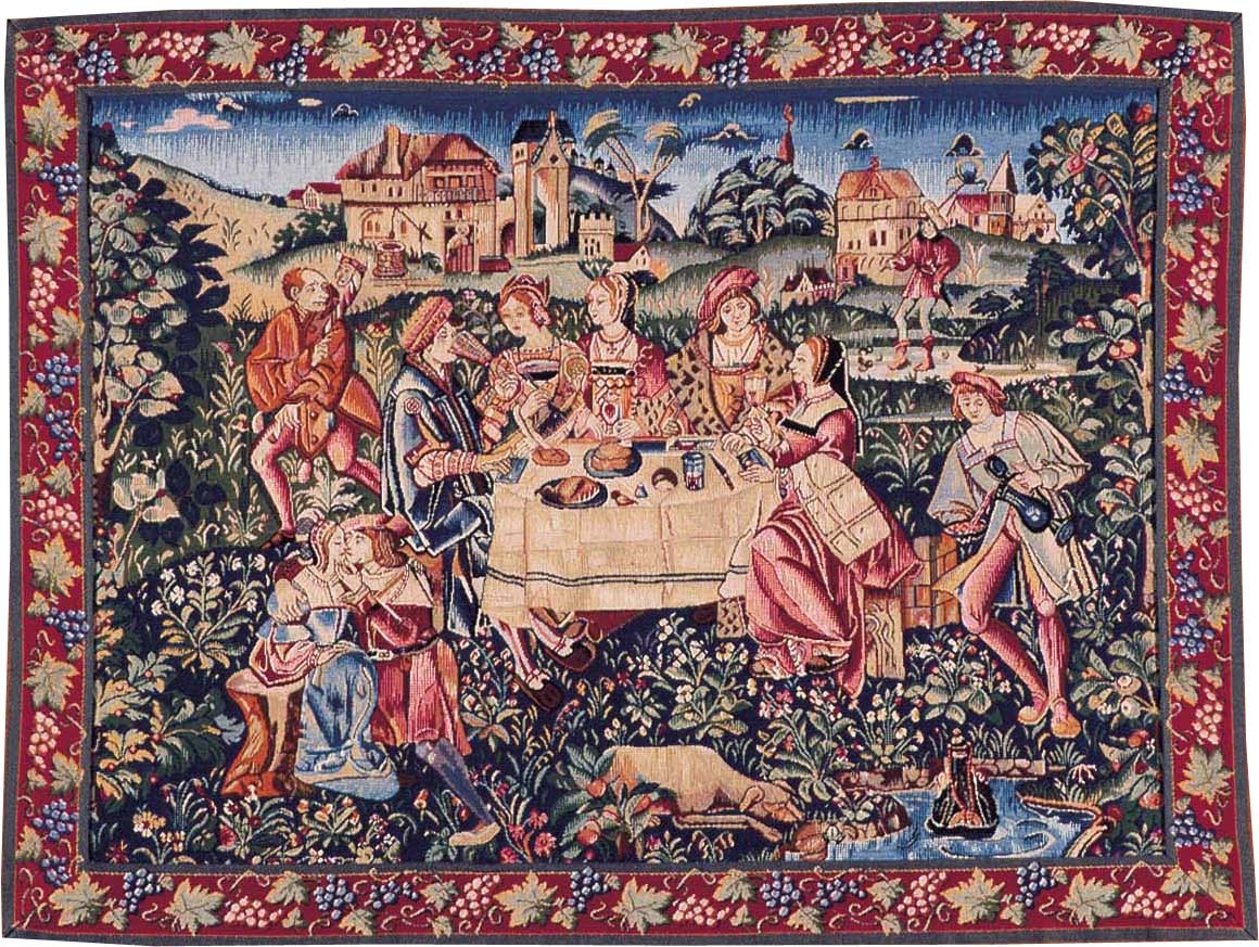 The Afternoon Tea with Border Tapestry | Size: 50 x 67 cm