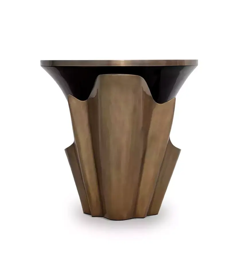 Solstice Aged Gold Leaf Side Table