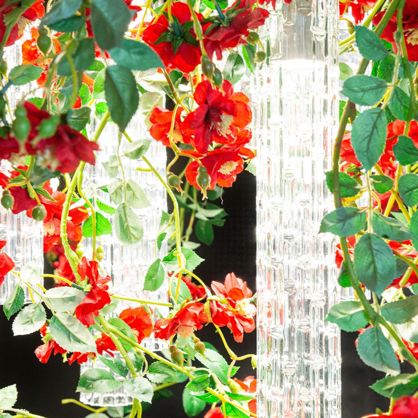 Red Roses Square Chandelier