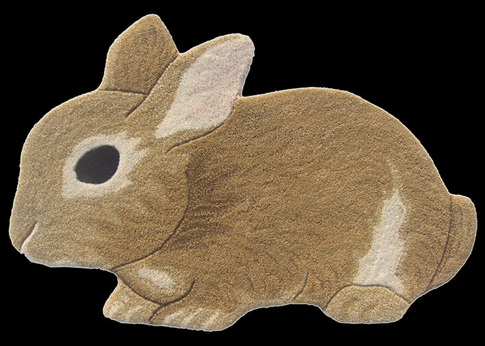 Animals Rabbit Gold Rug