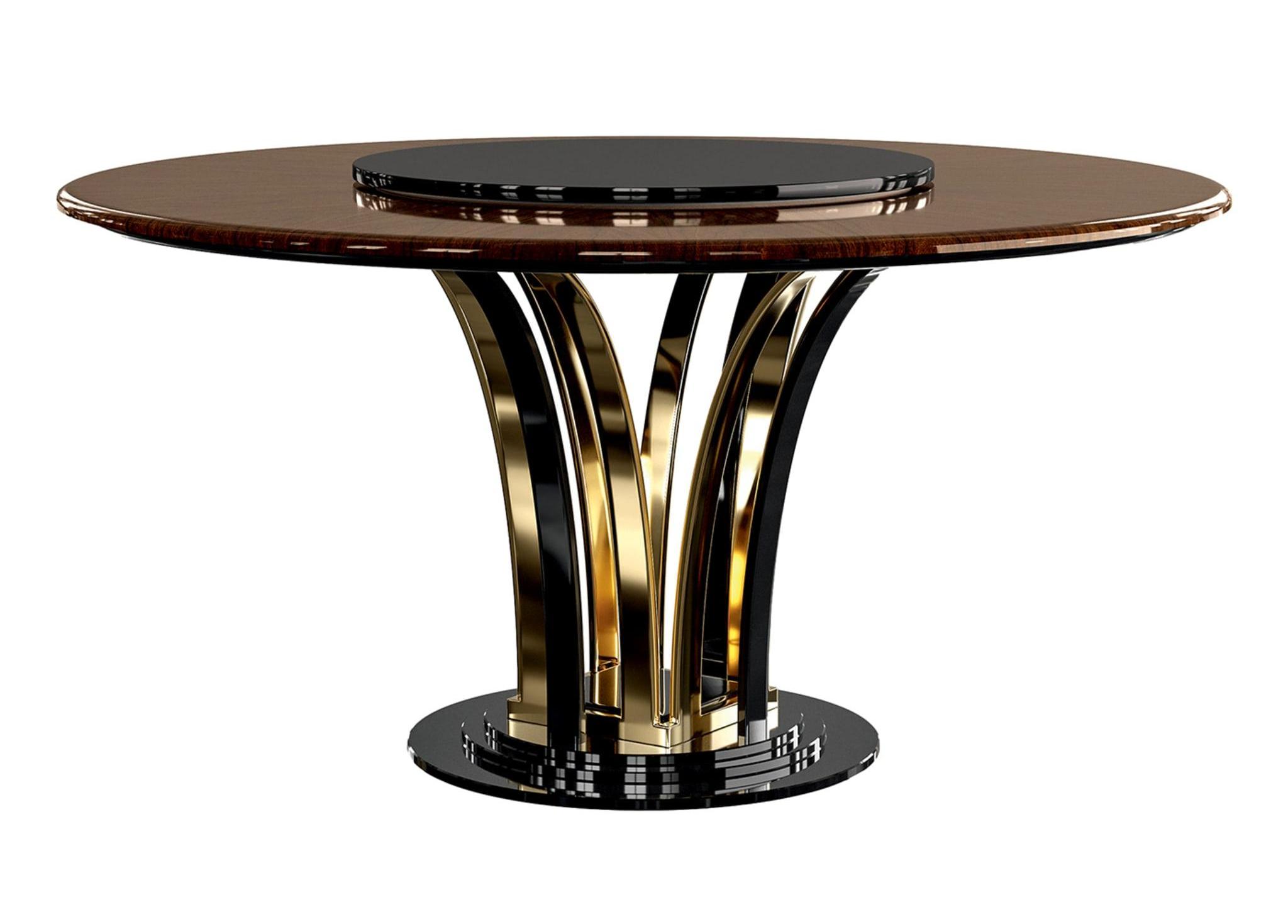 Dilan Glamorous Circular Table | Configuration: With Lazy Susan