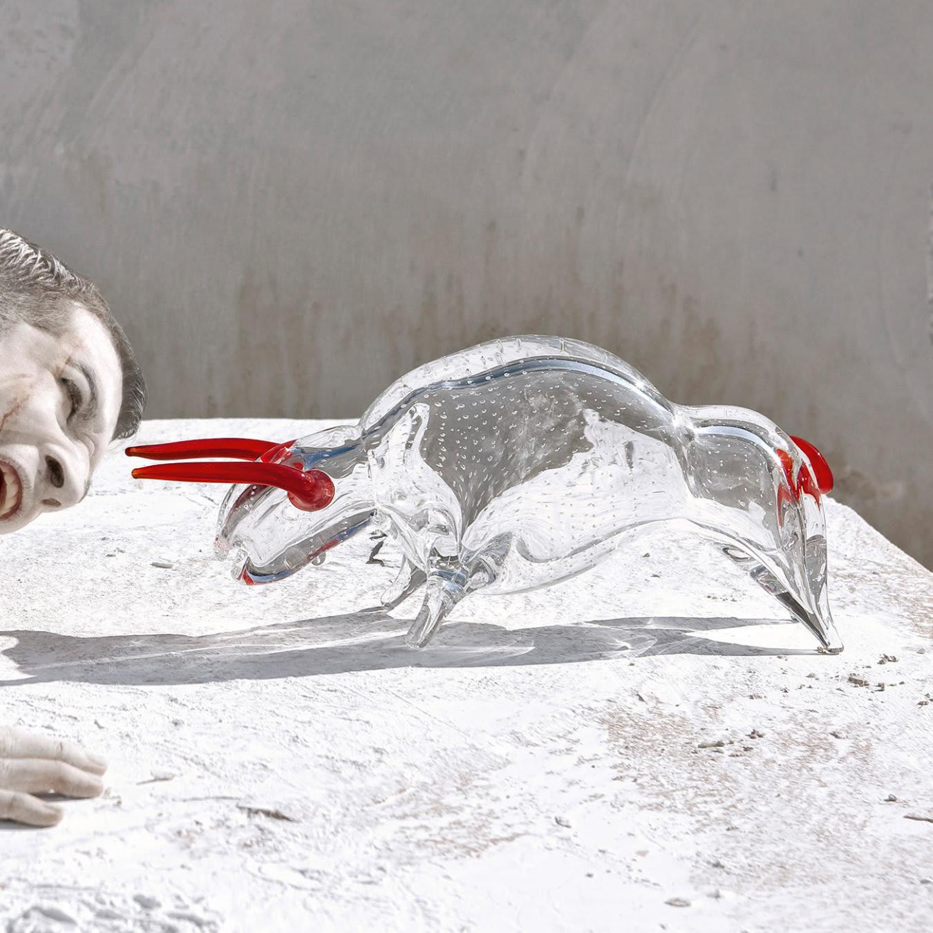 Glass Bull Figure