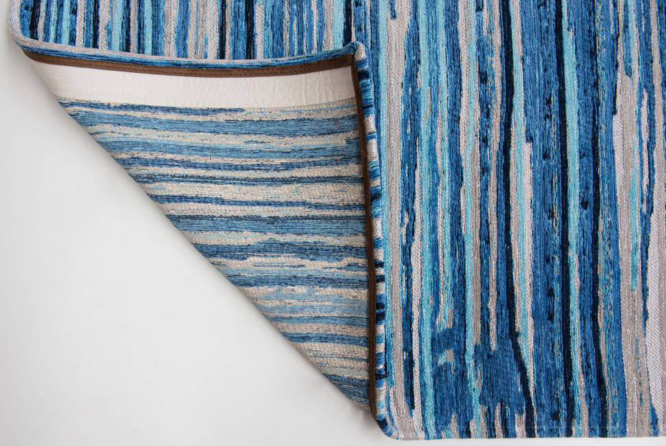 Blue Stripes Rug ☞ Size: 60 x 90 cm