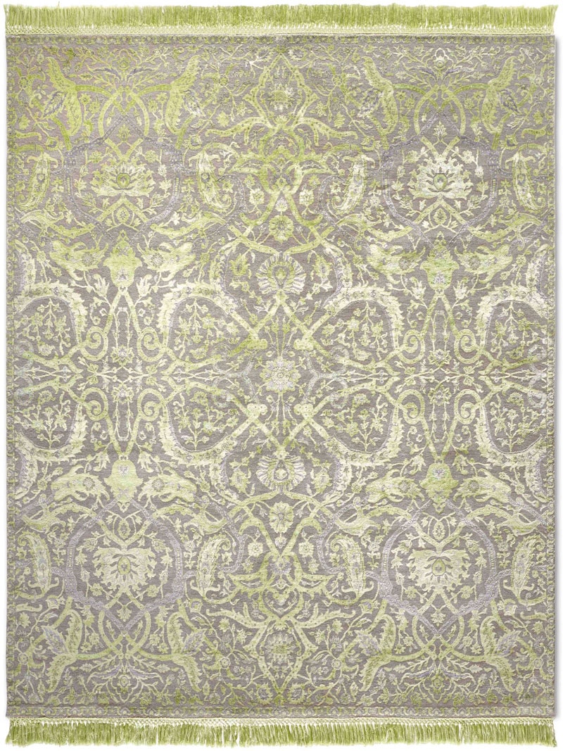 Heriz Apple Green Luxury Hand-Knotted Rug