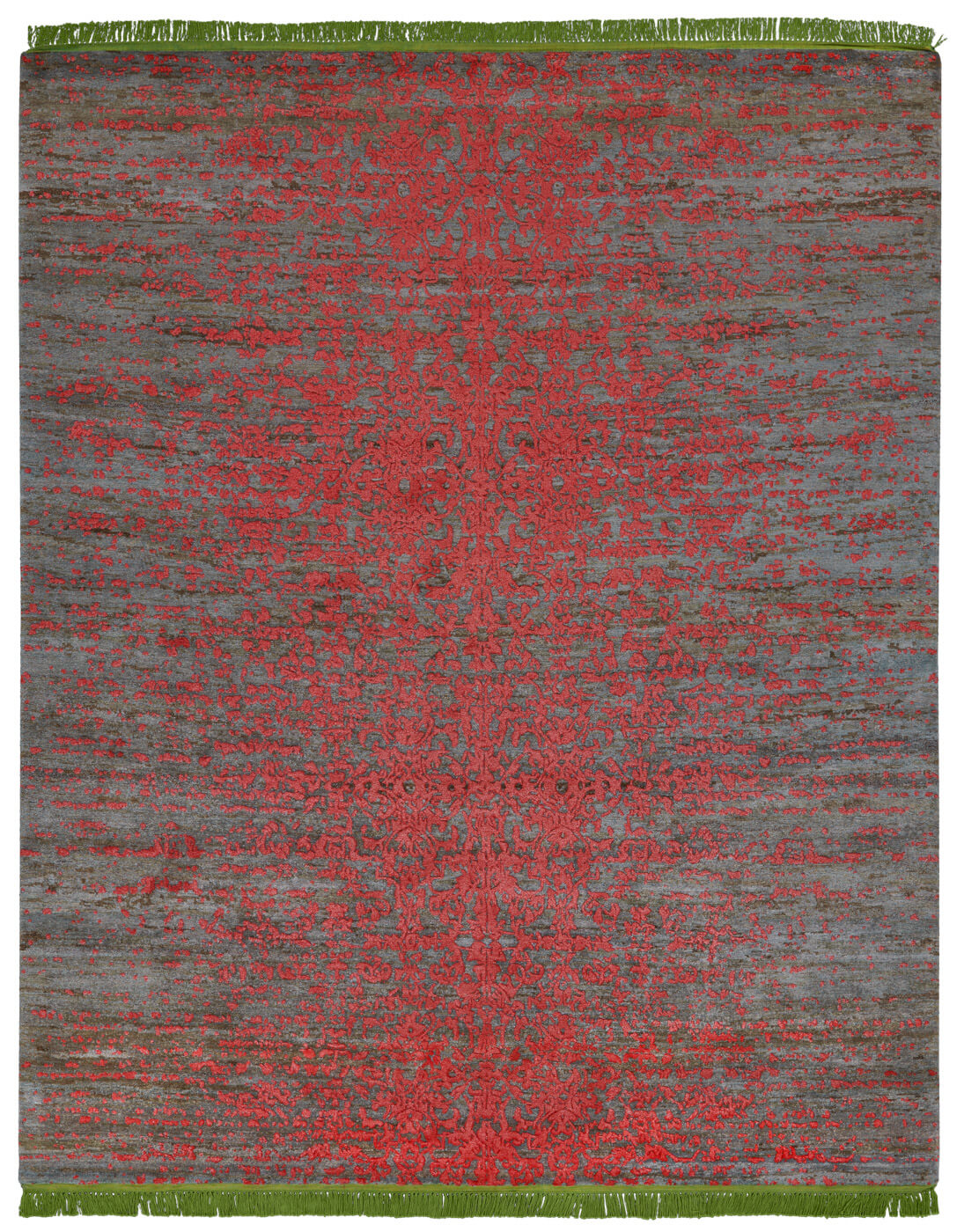 Milano Radi Stomped Red Green Rug