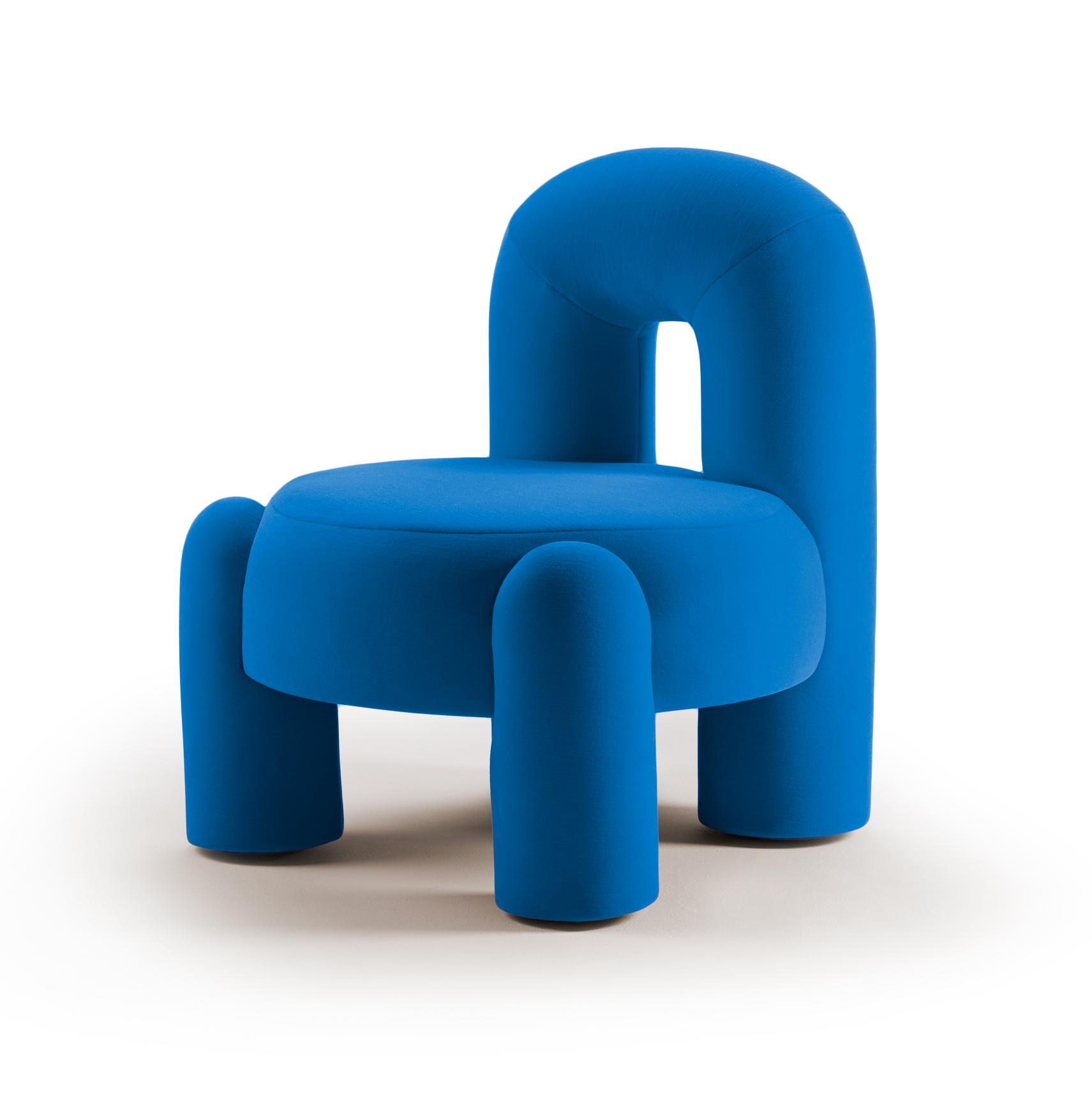 Marlon Blue Sculptural Armchair