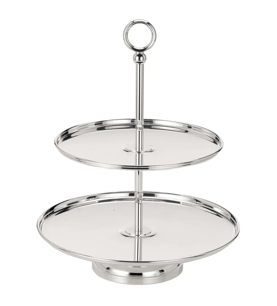 2-Tier Silver Fruit Stand