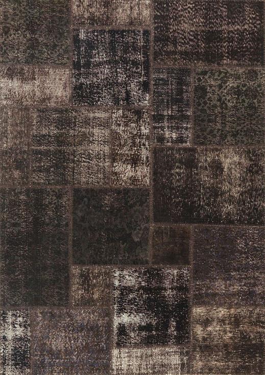 Dark Brown Patchwork Rug