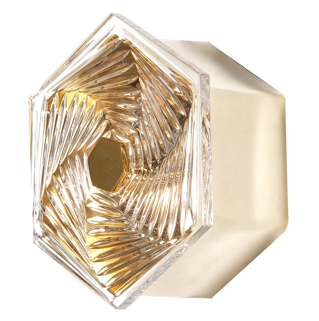 Small Hexagonal Crystal Wall and Ceiling Light