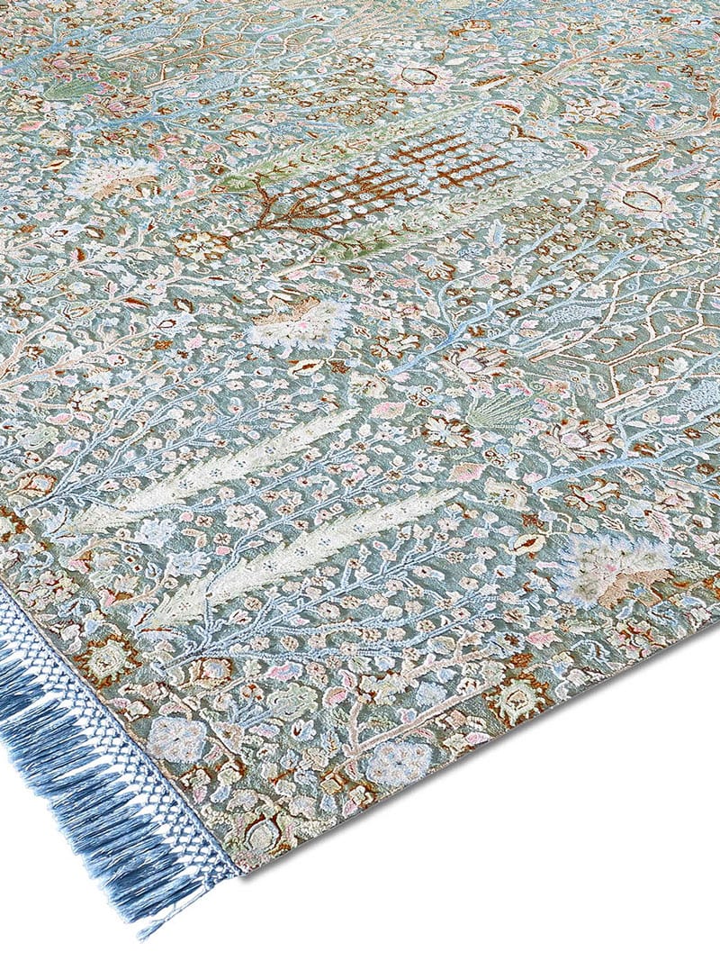 Pine Garden Blue Luxury Rug