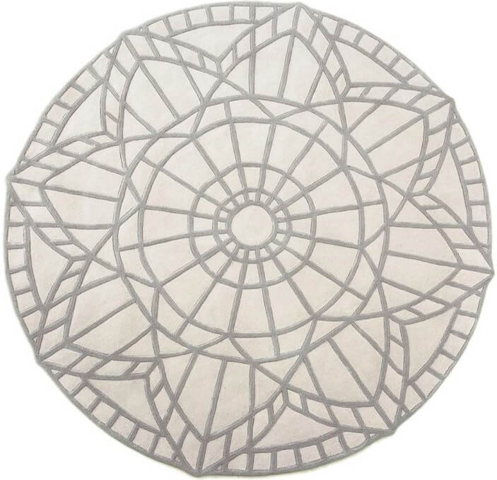 Round Modern White Rug Ø165 cm