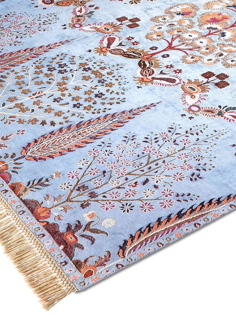 Mughal Blue Handmade Luxury Rug