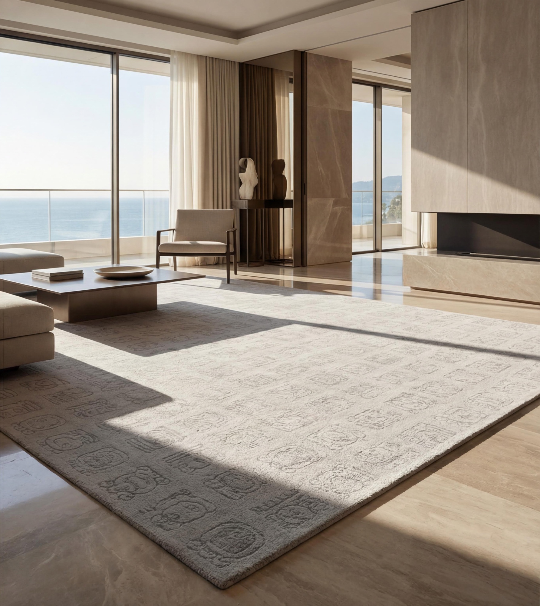 Symbol Grid Grey Rug