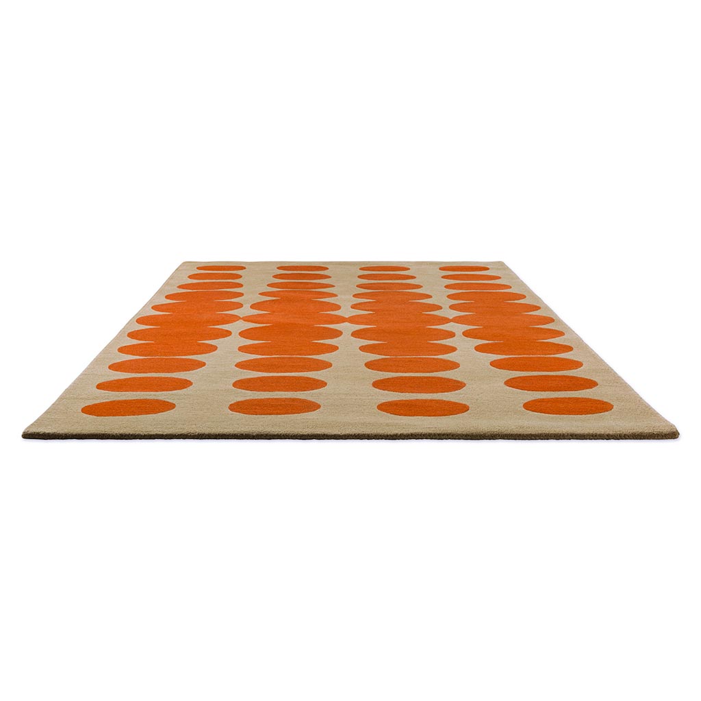 Optical Oval Orange/Sand 157703 Rug