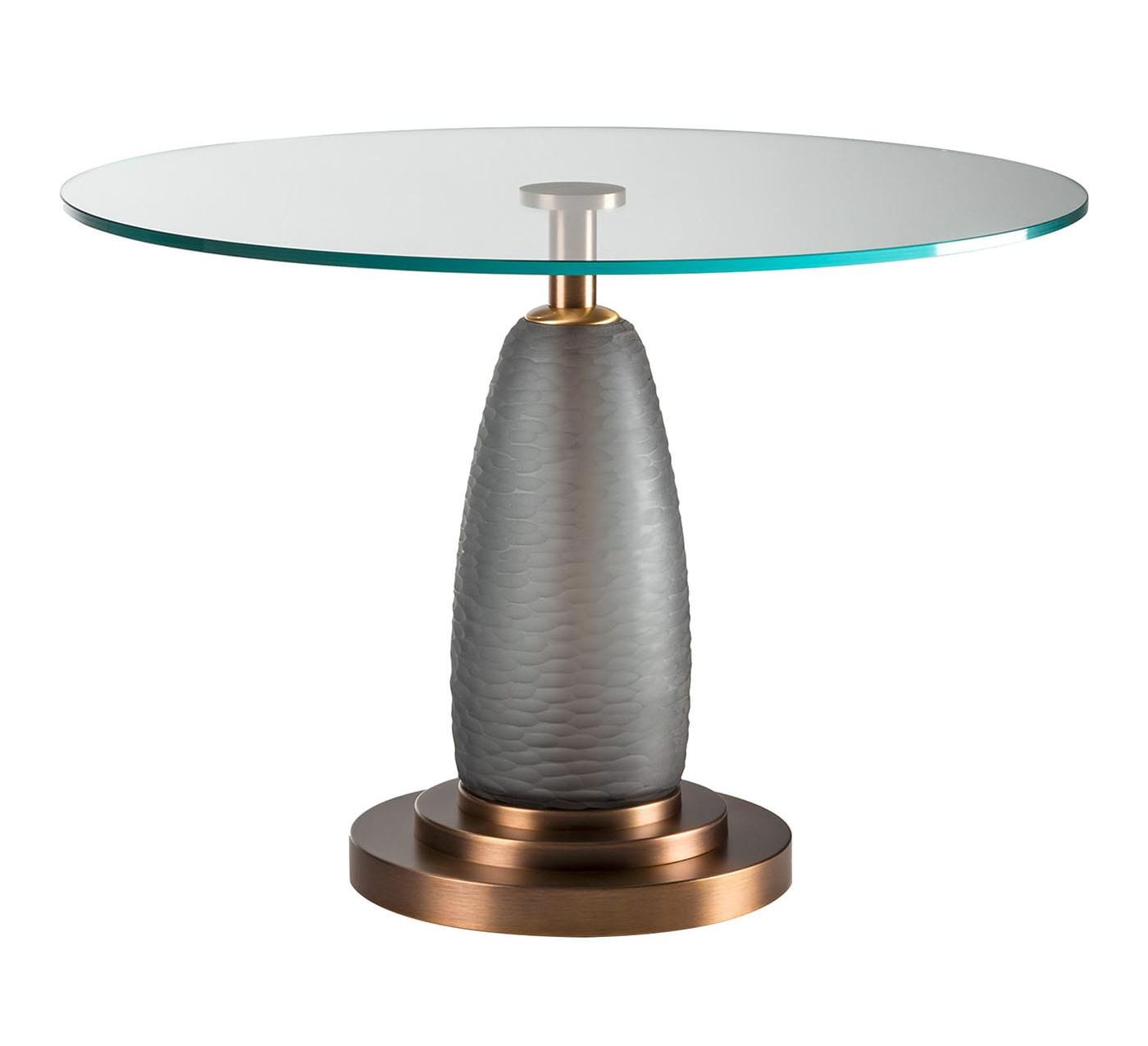 Round Glass Dining Table with Metal Base