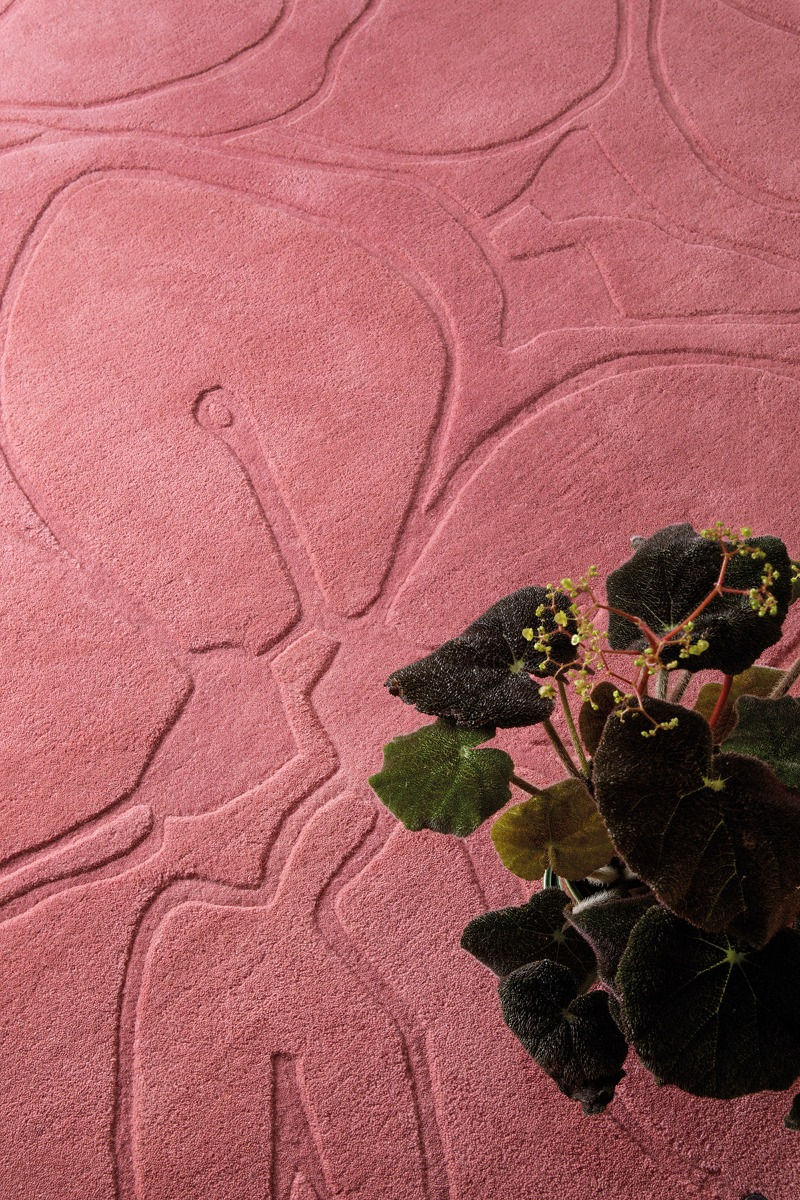 Romantic Magnolia Pink Rug ☞ Size: 170 x 240 cm