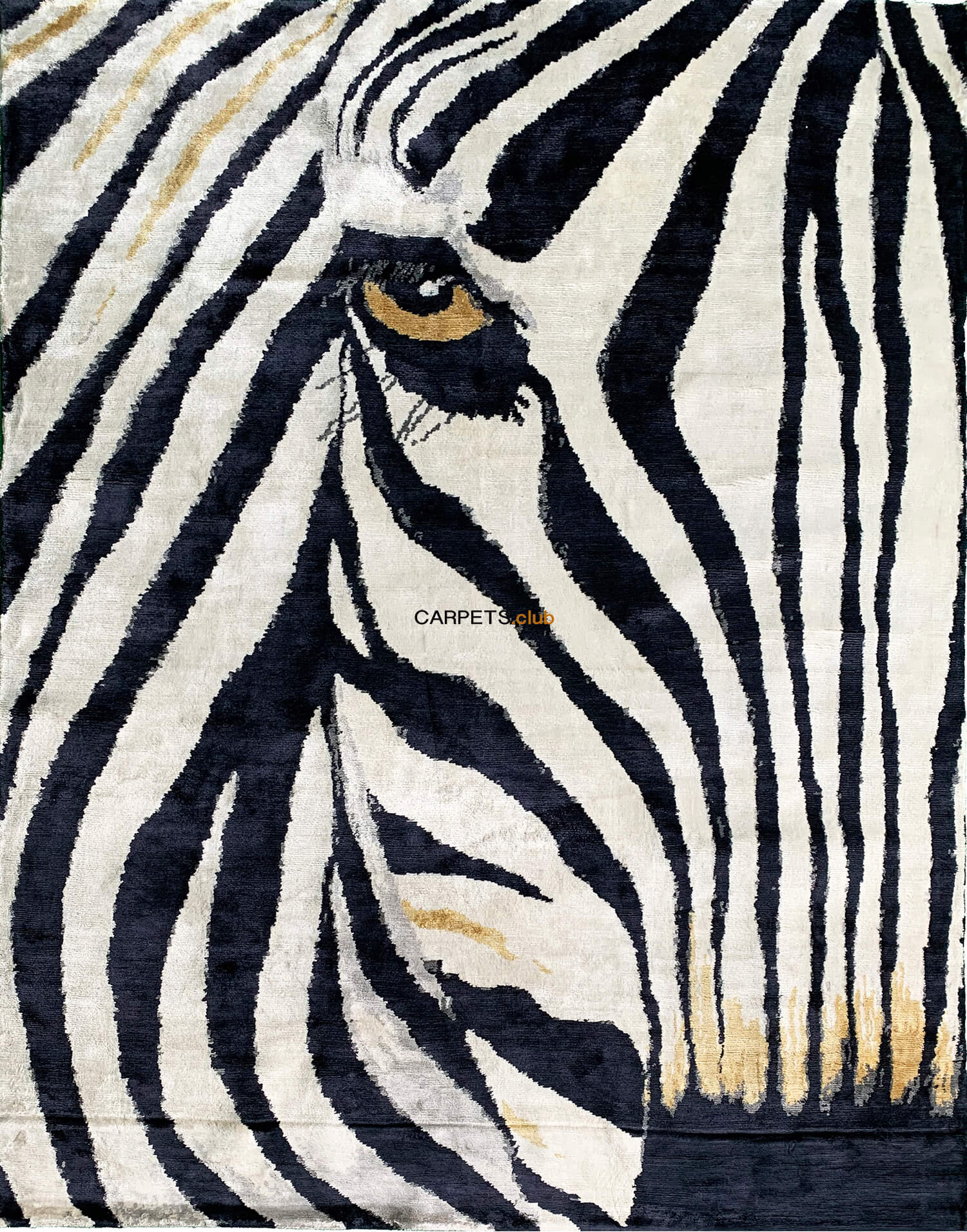 Zebra Hand-Knotted Rug