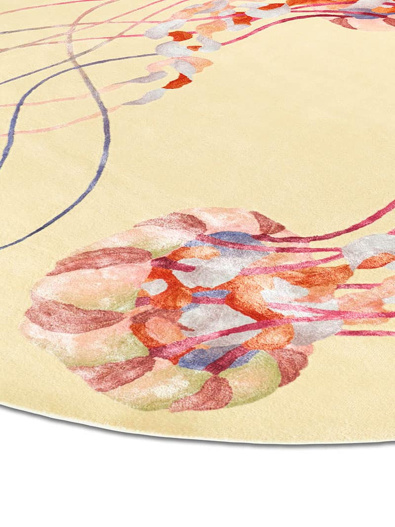 Jellyfish Round Hand-Knotted Rug