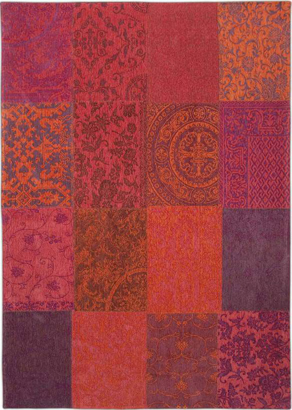 Patchwork Rug Multi Orange Purple ☞ Size: 230 x 230 cm