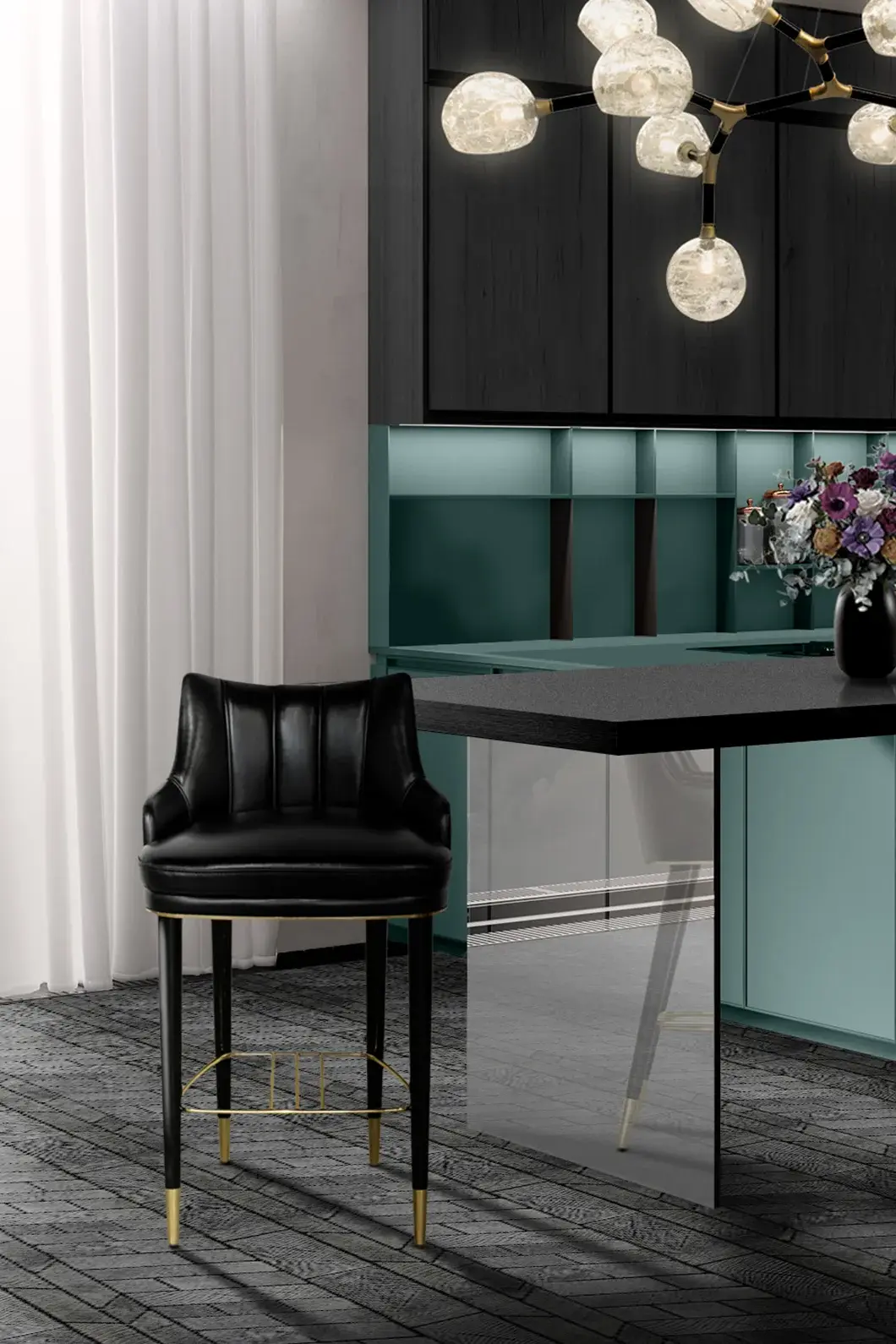 Velvet Counter Stool
