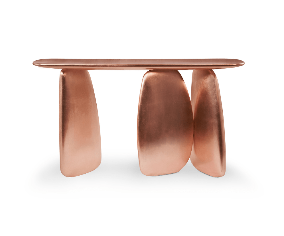 Sculptural Copper Console