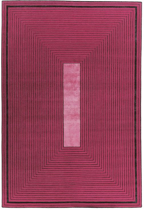 Hand Knotted Red Frame Wool & Viscose Rug