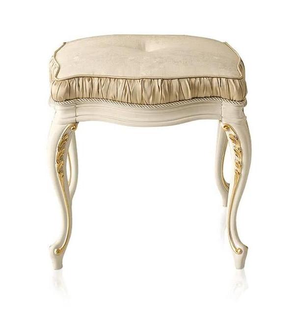 Beige and Gold Classic Stool