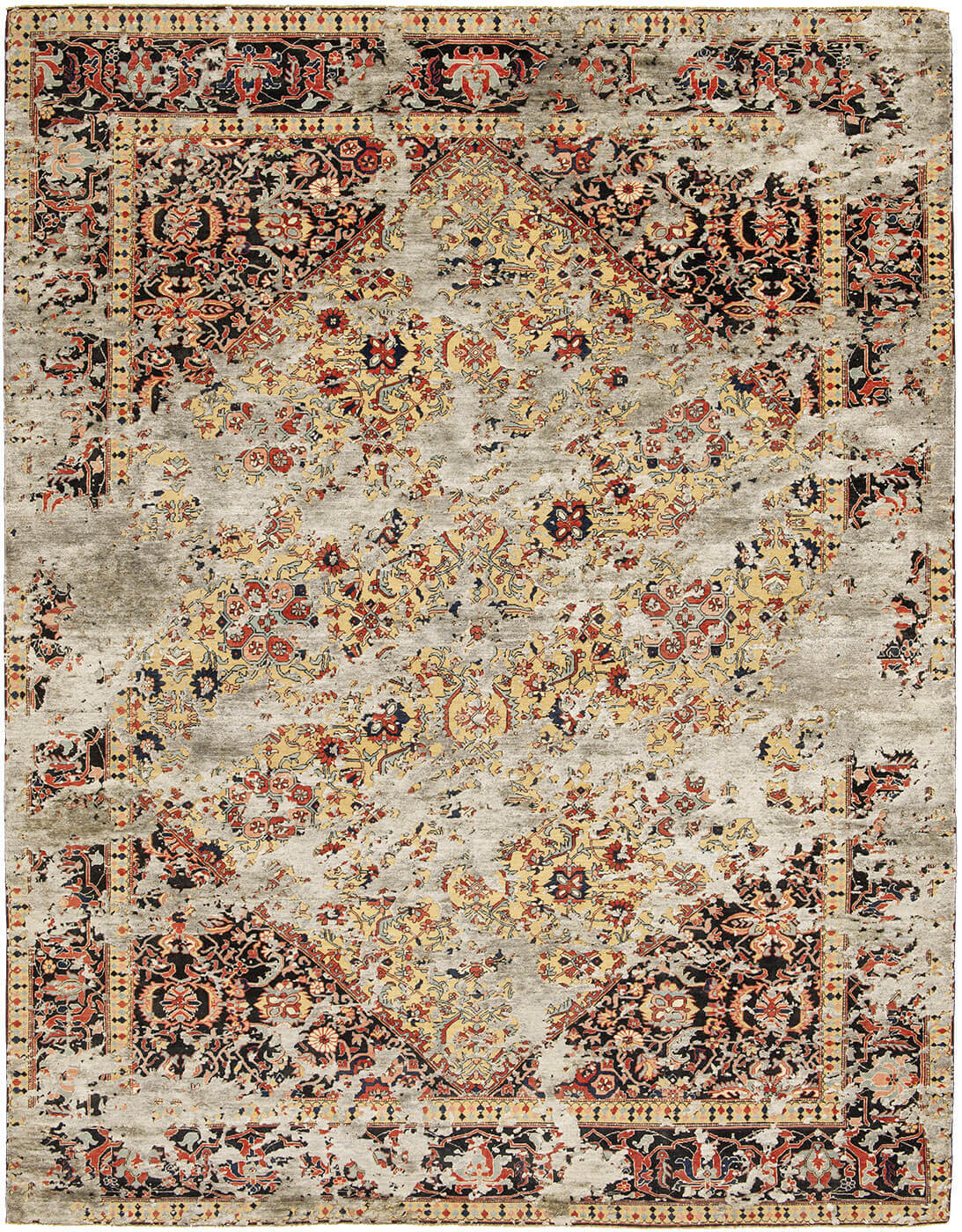 Serapi Queensbury Double Sky Yellow D 047 Silk Rug