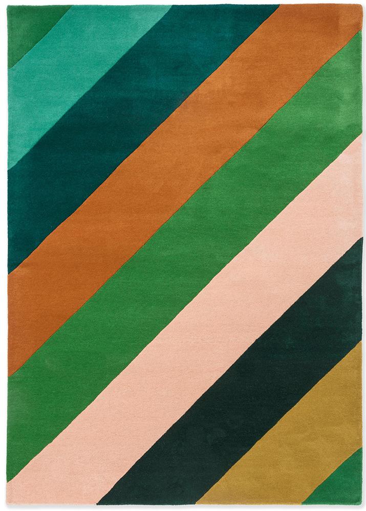 Sherbet Stripe Emerald/Amber Rug