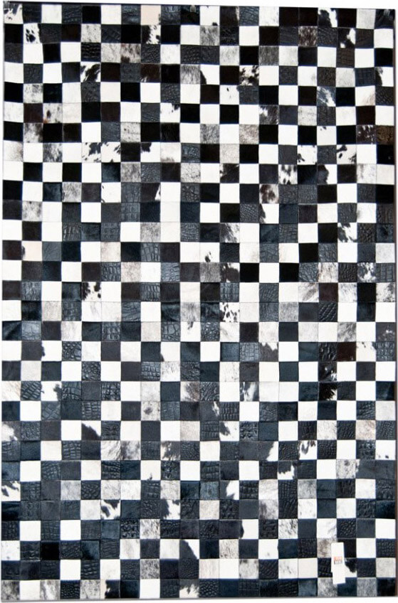 Mosaic Black & White Cowhide Rug