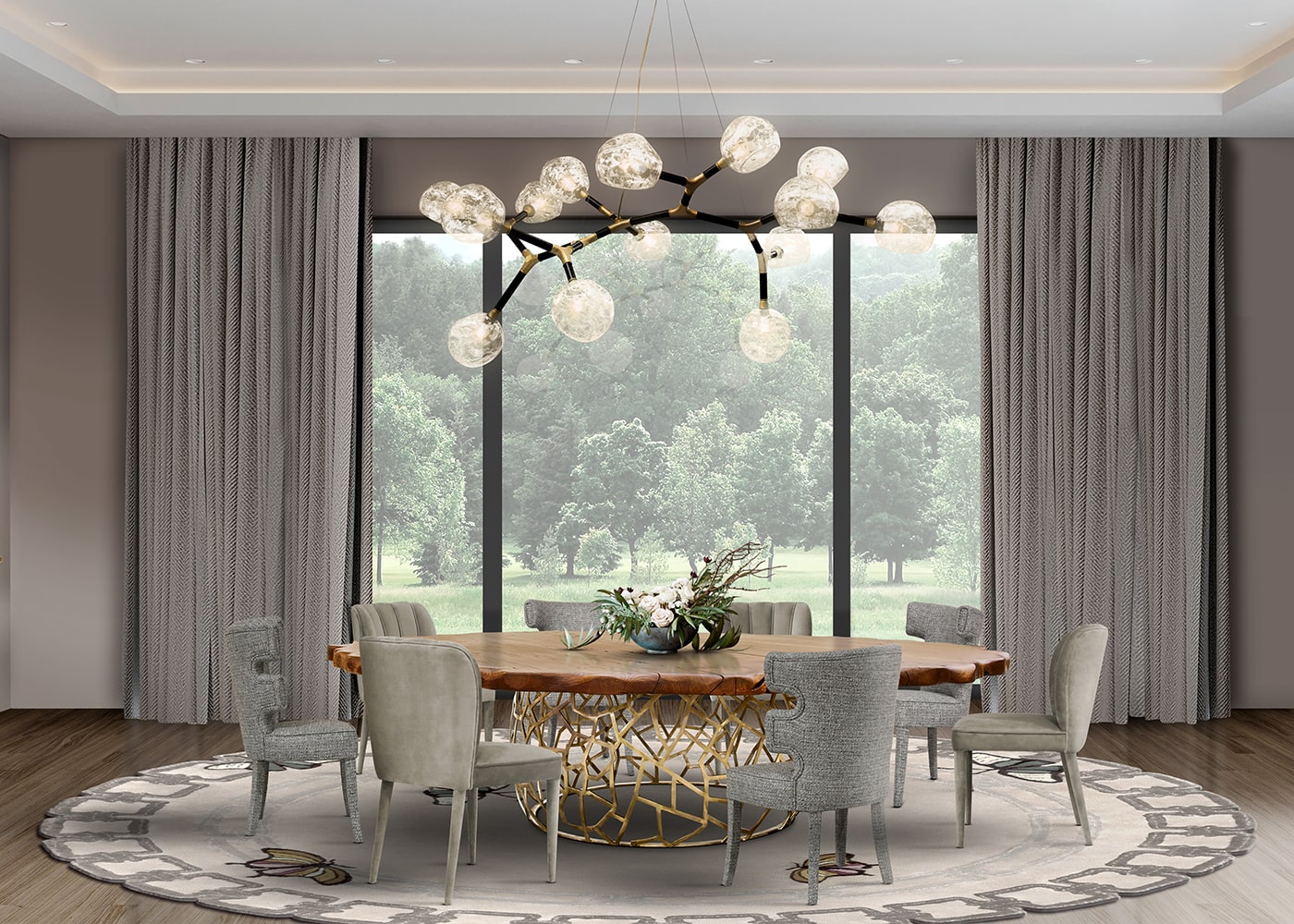 Multi-Shade Irregular Large Pendant Light - 1