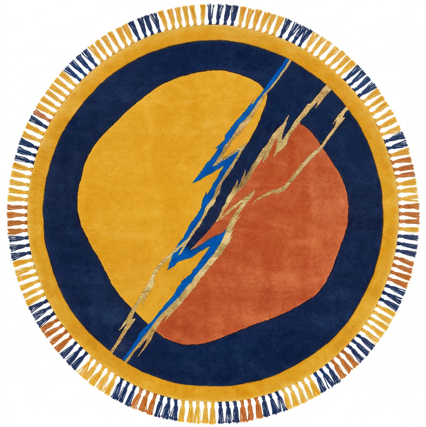 Lightning Crest Gold Rug