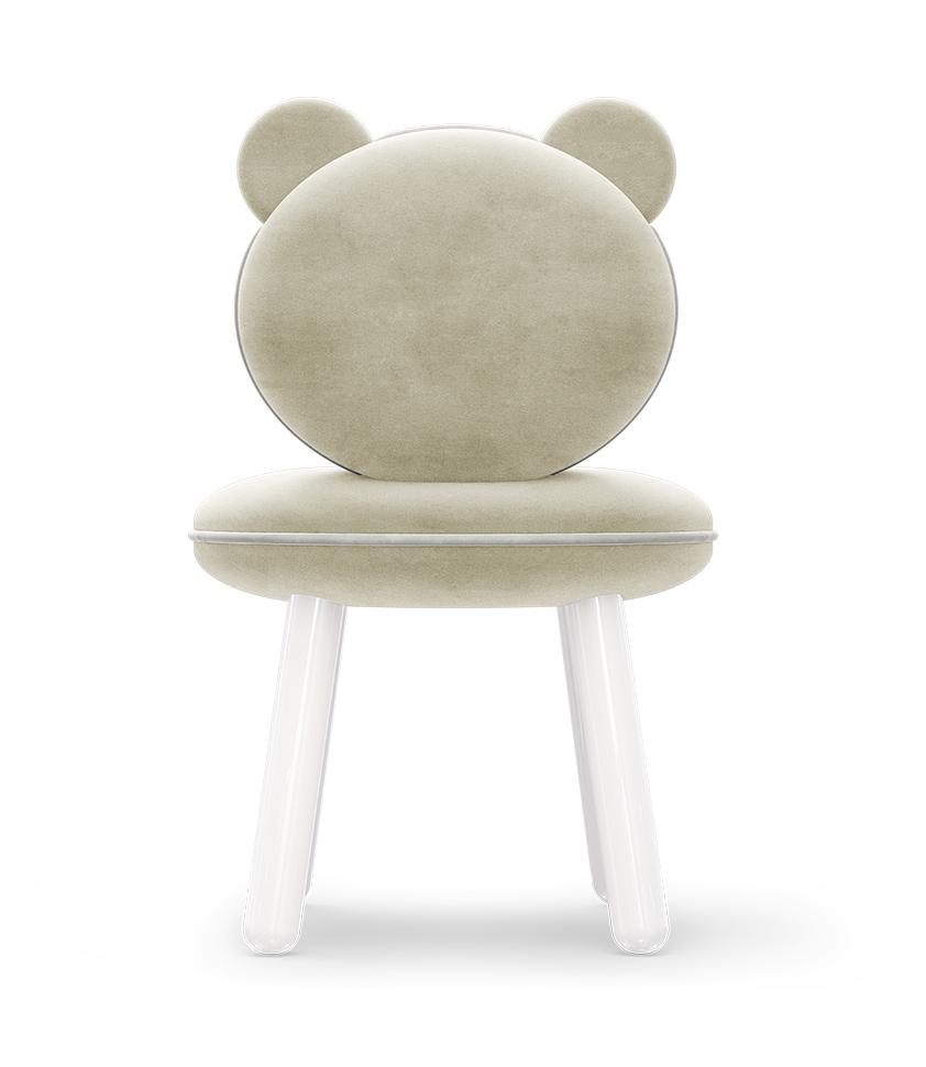 Fluffy Cream Bear Children's Chair