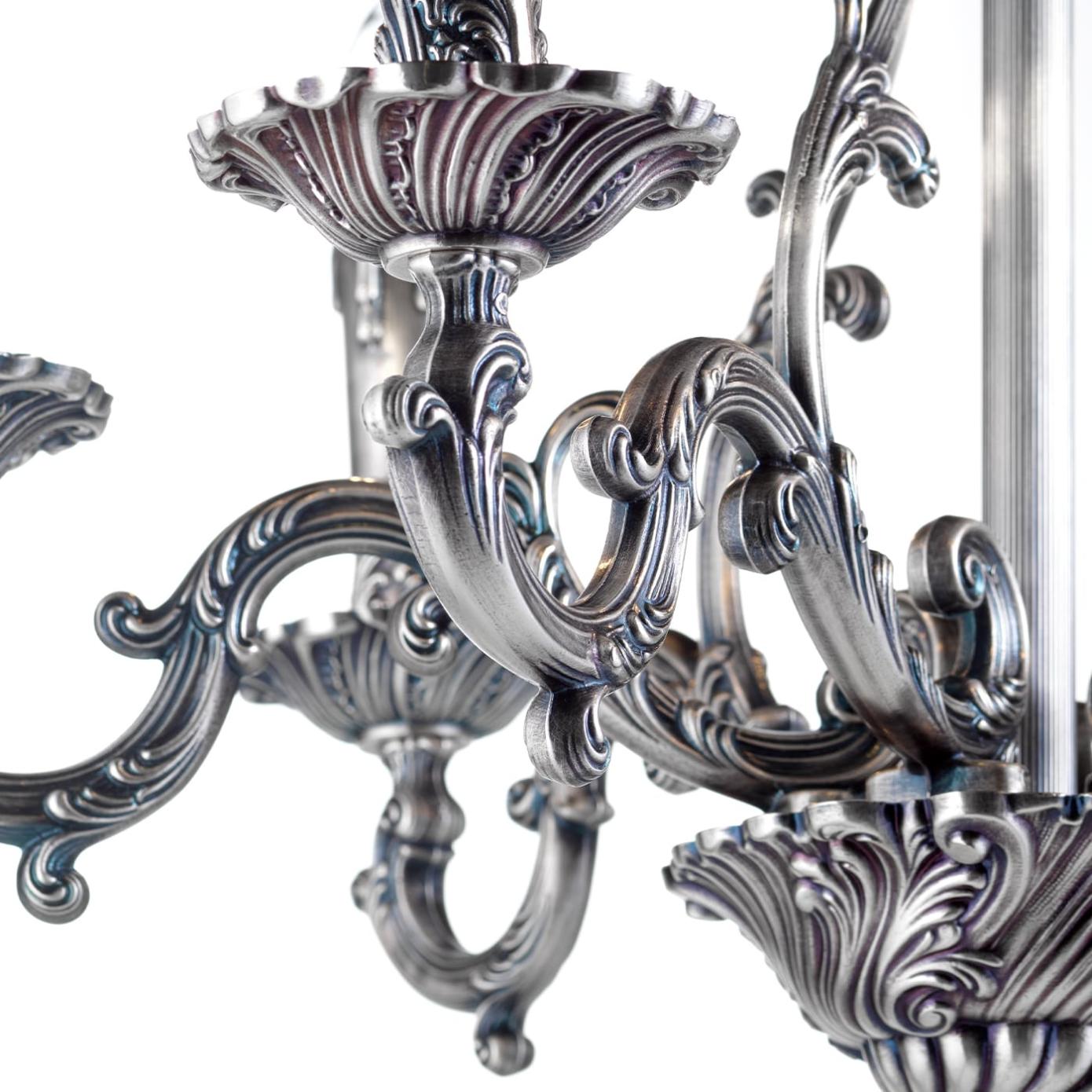 Handcrafted Chandelier in Blue Silver Finish