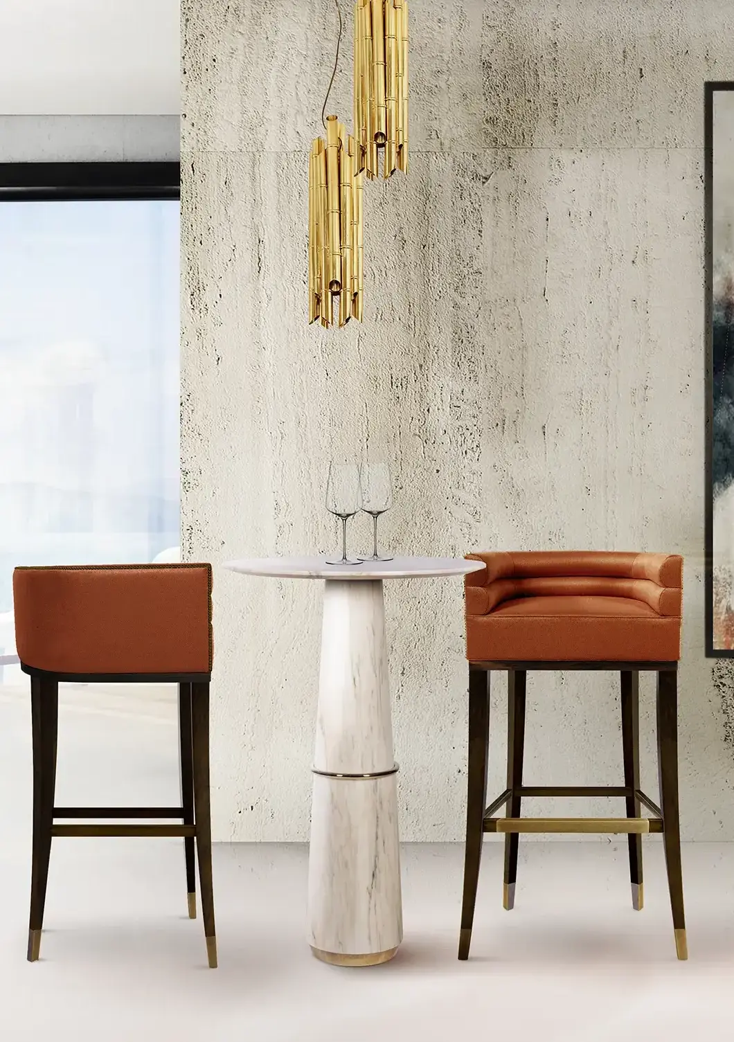 Marble Luxe Bar Table