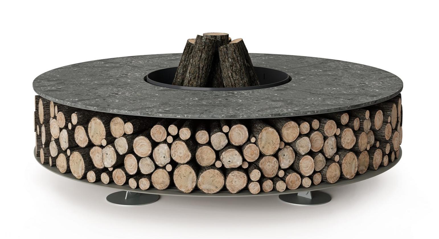 Zero Keramik Fire Pit | Finishing: Botticino Dorato | Dimensions: Ø 200 cm