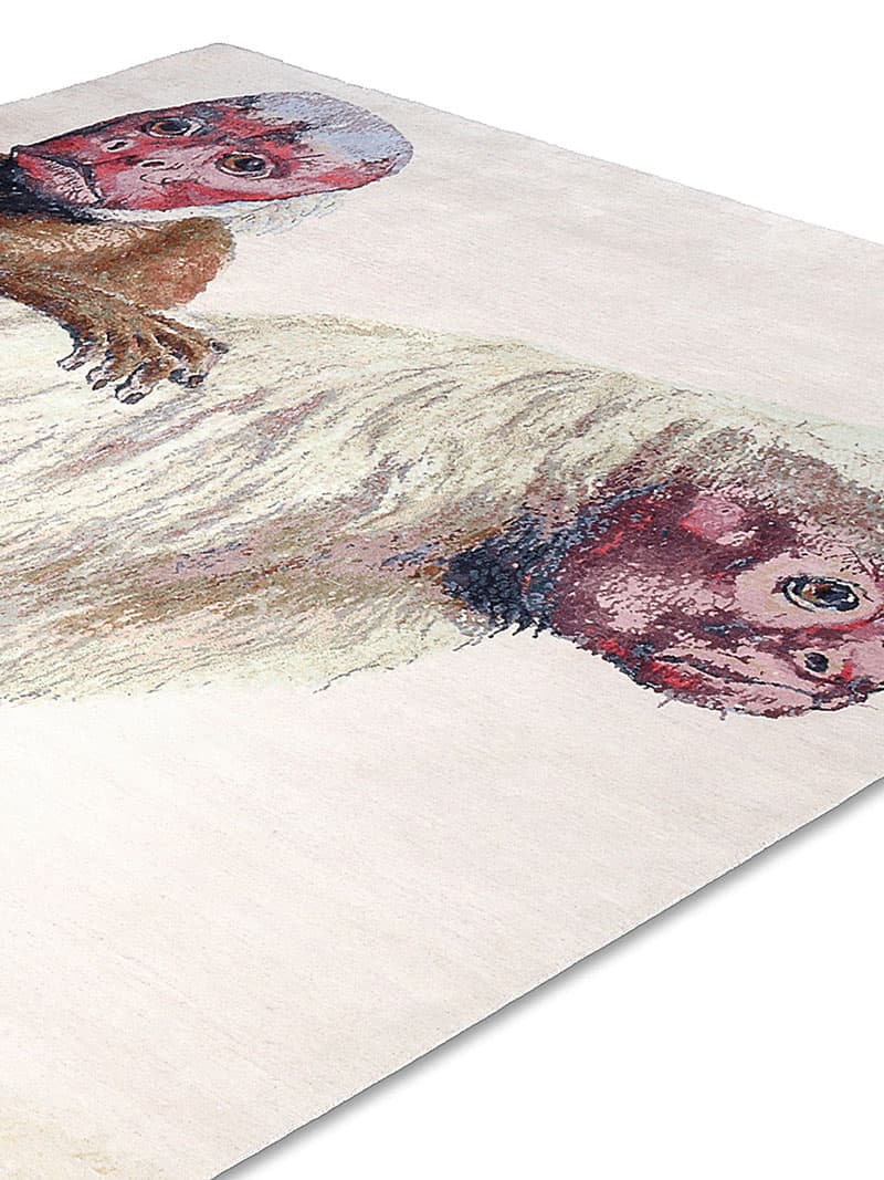 Two Monkeys Hand-Woven Rug