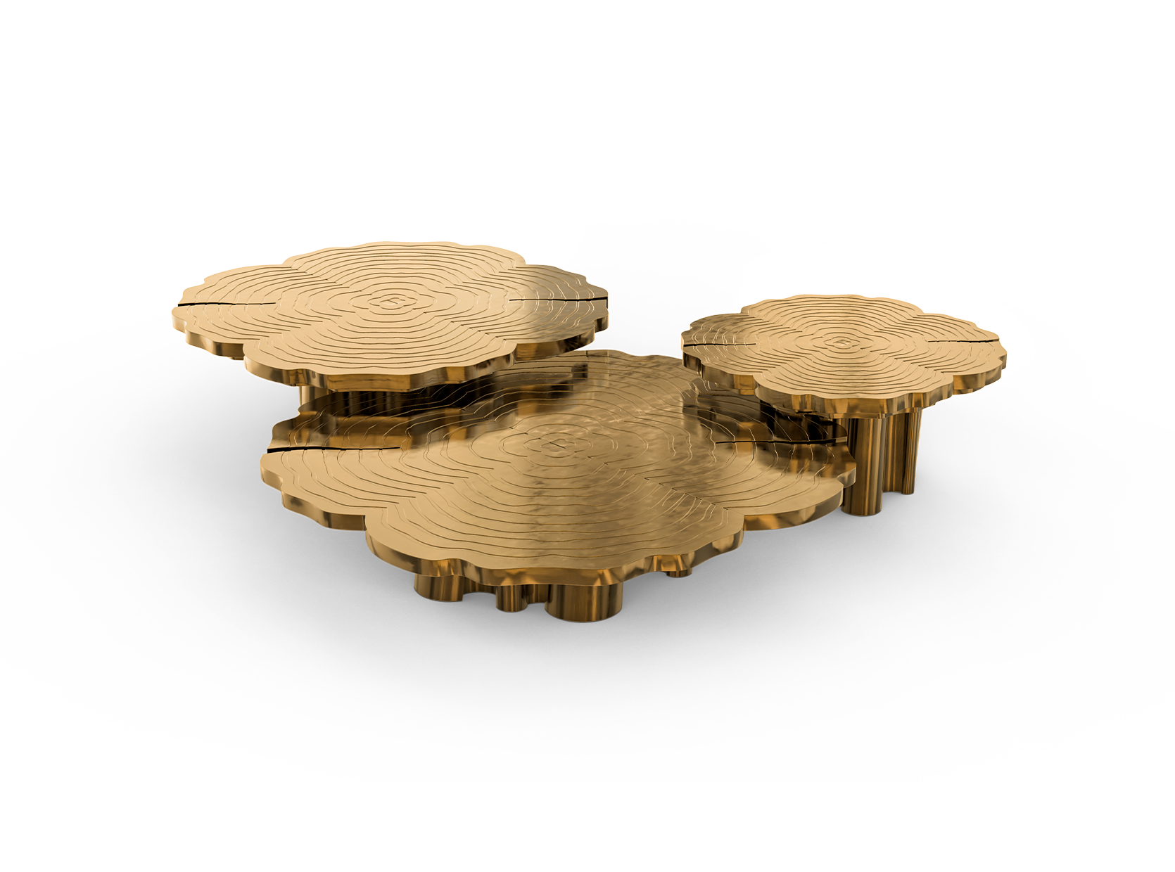 Fortuna Patina Finish 3-Piece Coffee Table Set