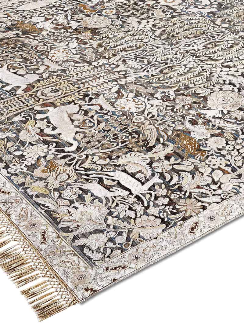 Gold / Grey Handmade Luxury Rug