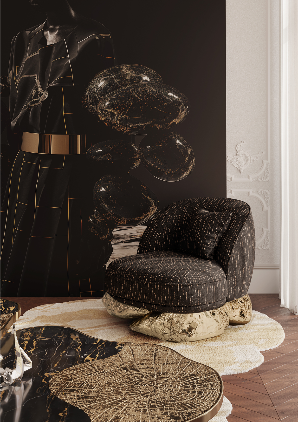 Black Luxe Armchair
