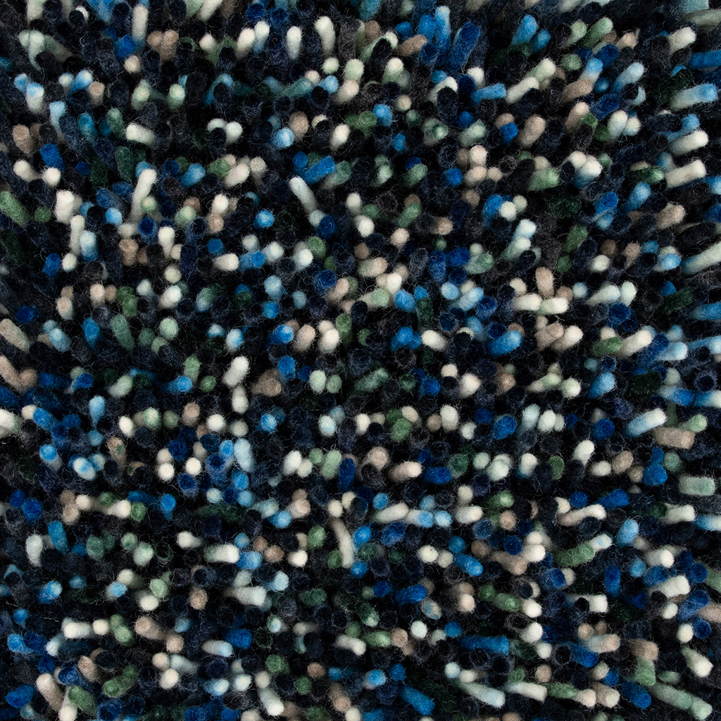 Pop-Art Blue Shag Felted Rug