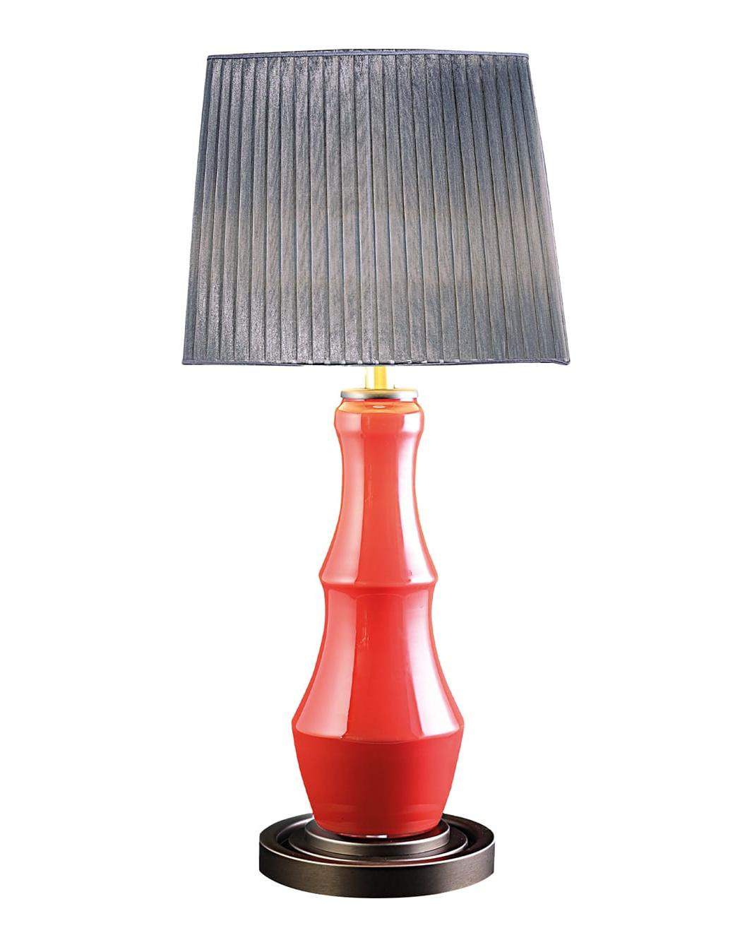 Coral Red Blown Glass Table Lamp