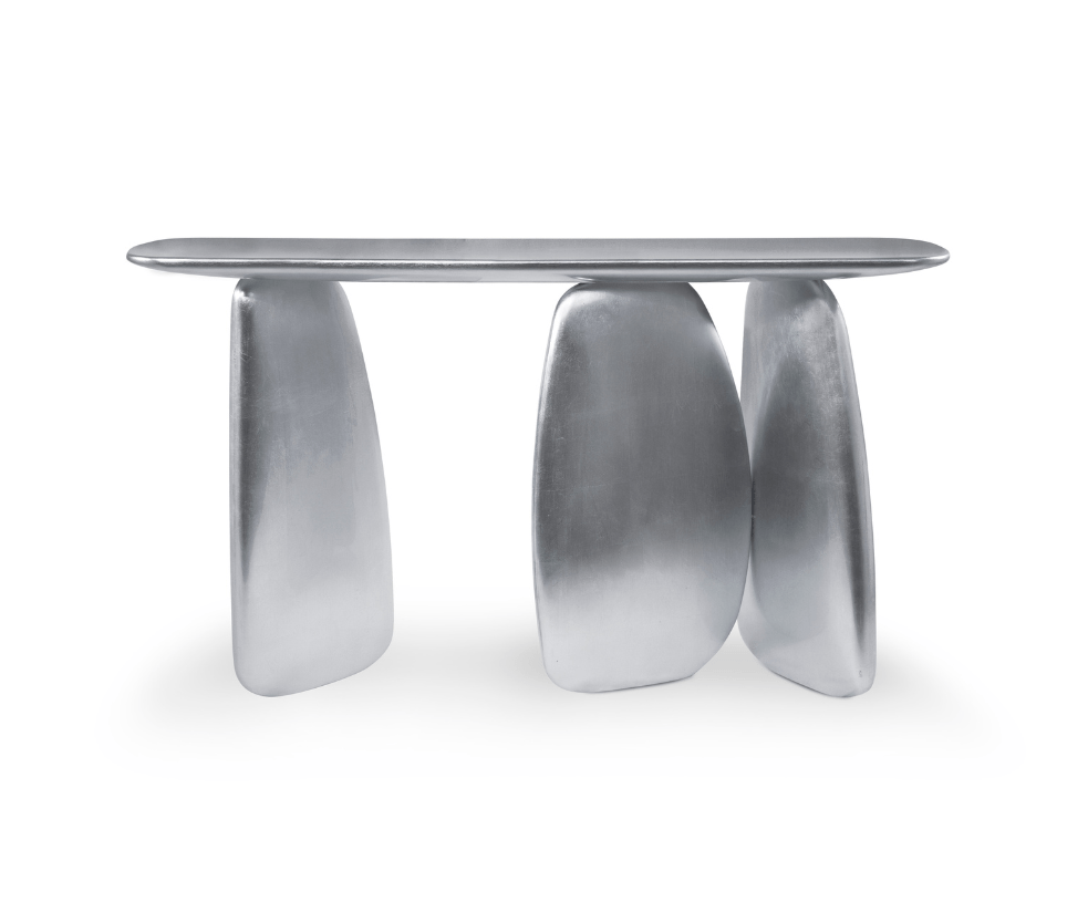 Sculptural Silver Console