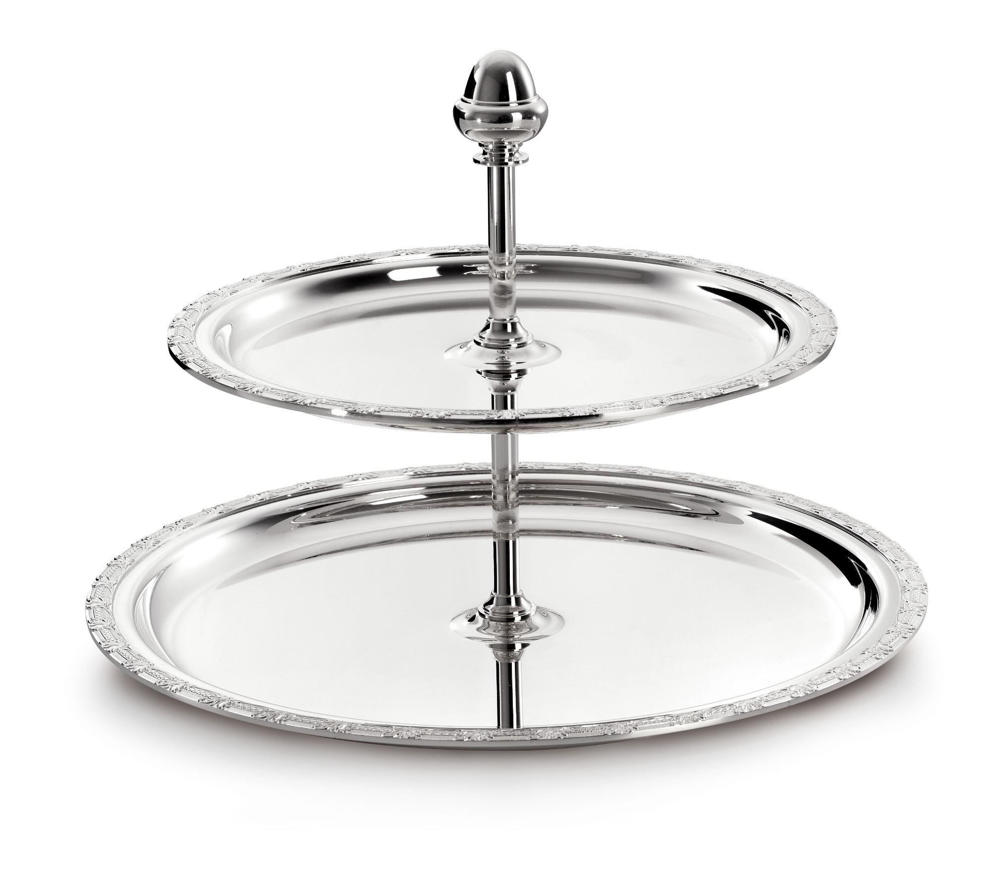 2-Tier Silver Pastry Stand