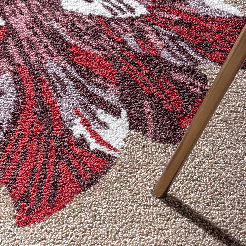 Botanical Tulip Beige/Red Outdoor Rug