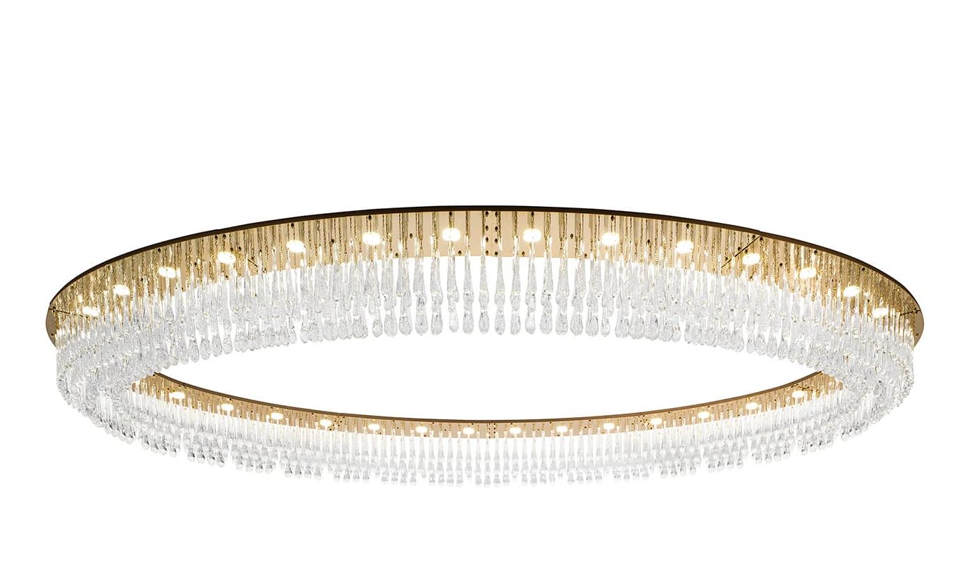 Oval Chandelier with Murano Drop Glass