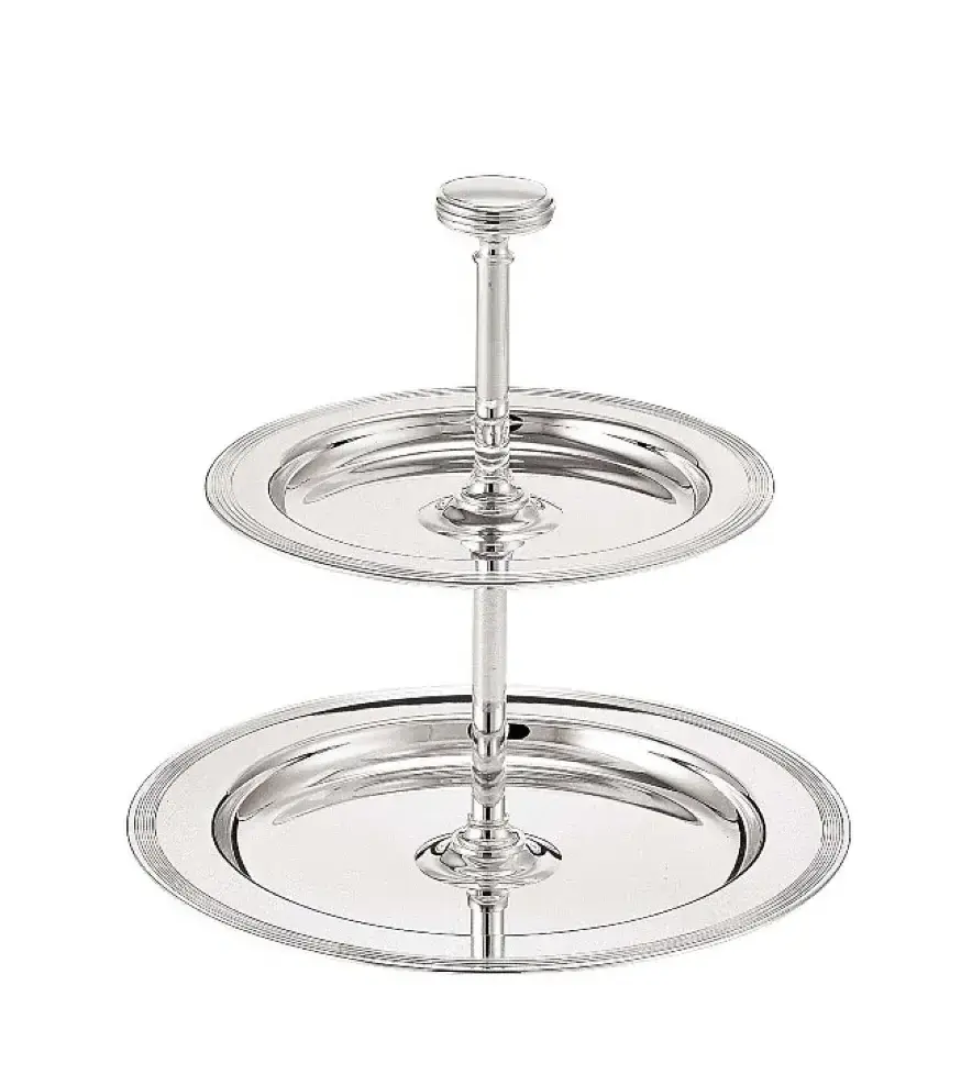 Silver 2-Tier Fruit Stand